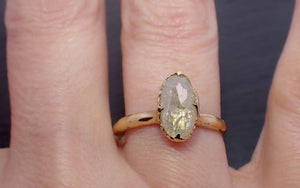 Fancy cut white Diamond Solitaire Engagement 18k yellow Gold Wedding Ring byAngeline 3282