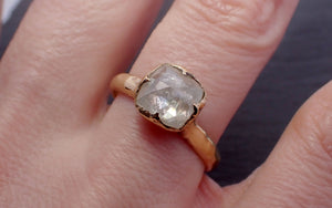 Fancy cut white Diamond Solitaire Engagement 18k yellow Gold Wedding Ring byAngeline 3277
