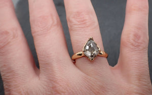 Fancy cut salt and pepper Diamond Solitaire Engagement 18k yellow Gold Wedding Ring Diamond Ring byAngeline 3347