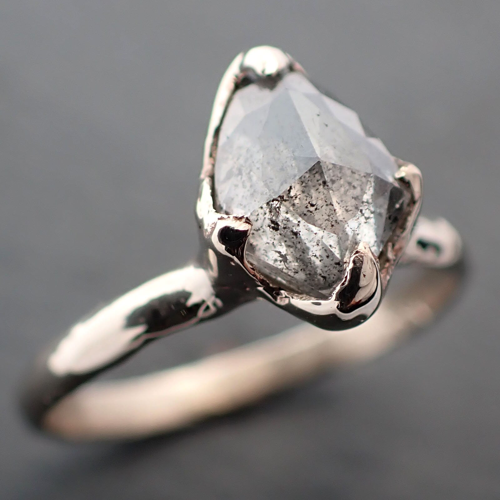 Luvia' Natural White Diamond White or Rose Gold Flower Engagement Ring
