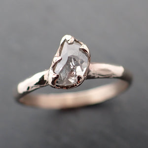 Faceted Fancy cut white moon Diamond Solitaire Engagement 18k White Gold Wedding Ring byAngeline 3353