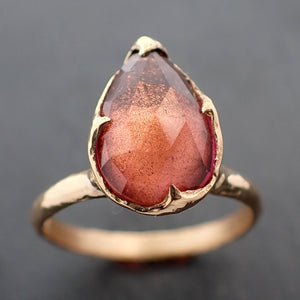 Fancy cut pink Tourmaline Gold Ring Gemstone Solitaire recycled 18k yellow gold statement cocktail statement 3368