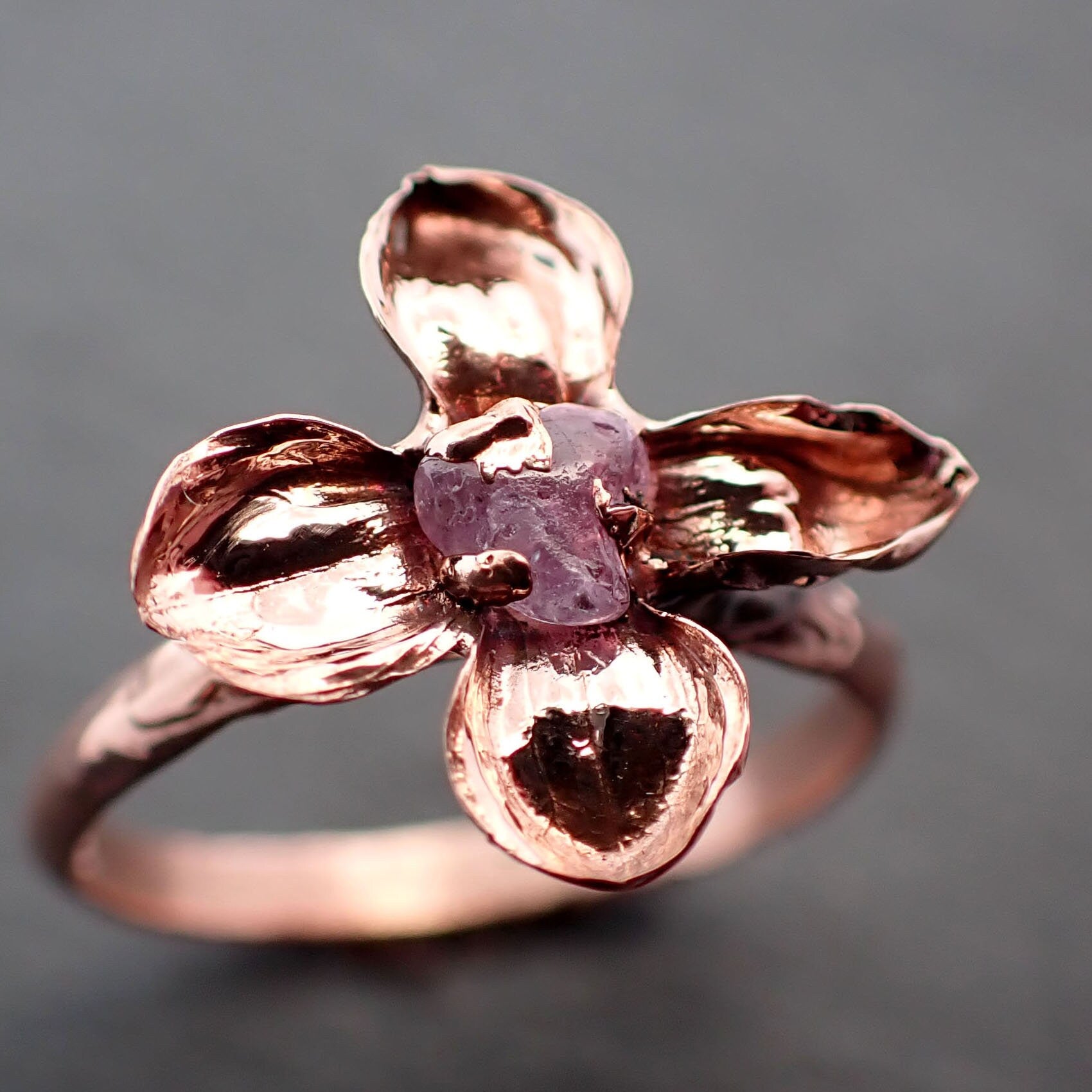 14K Gold Cherry Blossom Ring
