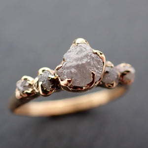 Raw Diamond 18k Yellow gold Engagement Ring Rough Gold Wedding Ring diamond Wedding Ring Rough Diamond Ring byAngeline 3409