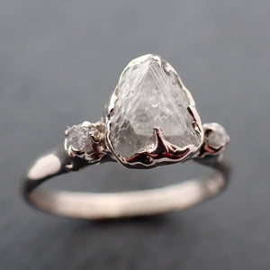 Rough Diamond 14k white gold Engagement Multi stone Wedding byAngeline 3415