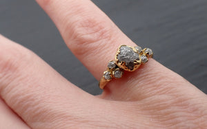Raw Diamond 18k Yellow gold Engagement Ring Rough Gold Wedding Ring diamond Wedding Ring Rough Diamond Ring byAngeline 3408