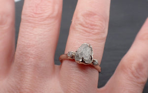 Rough Diamond 14k white gold Engagement Multi stone Wedding byAngeline 3415