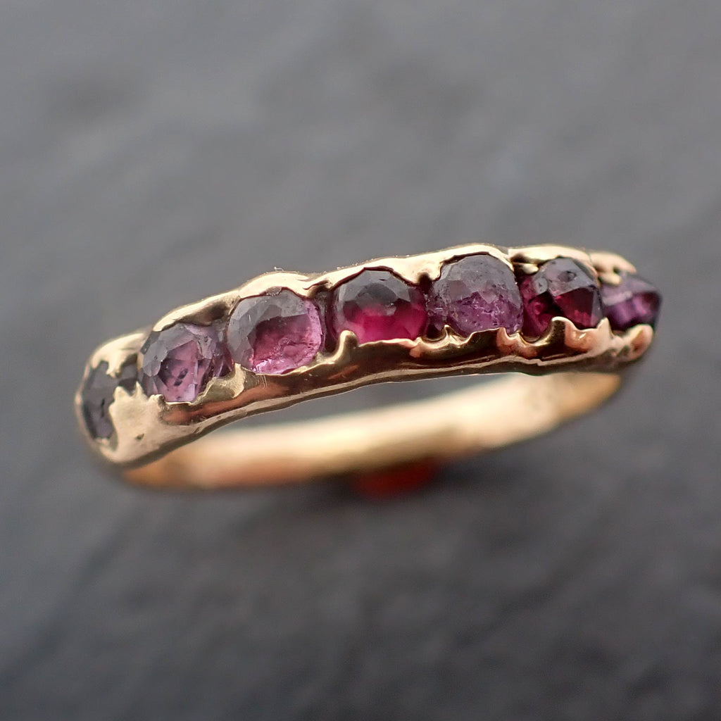 Ruby band multi stone 18k yellow Gold band wedding band 3418 – by Angeline