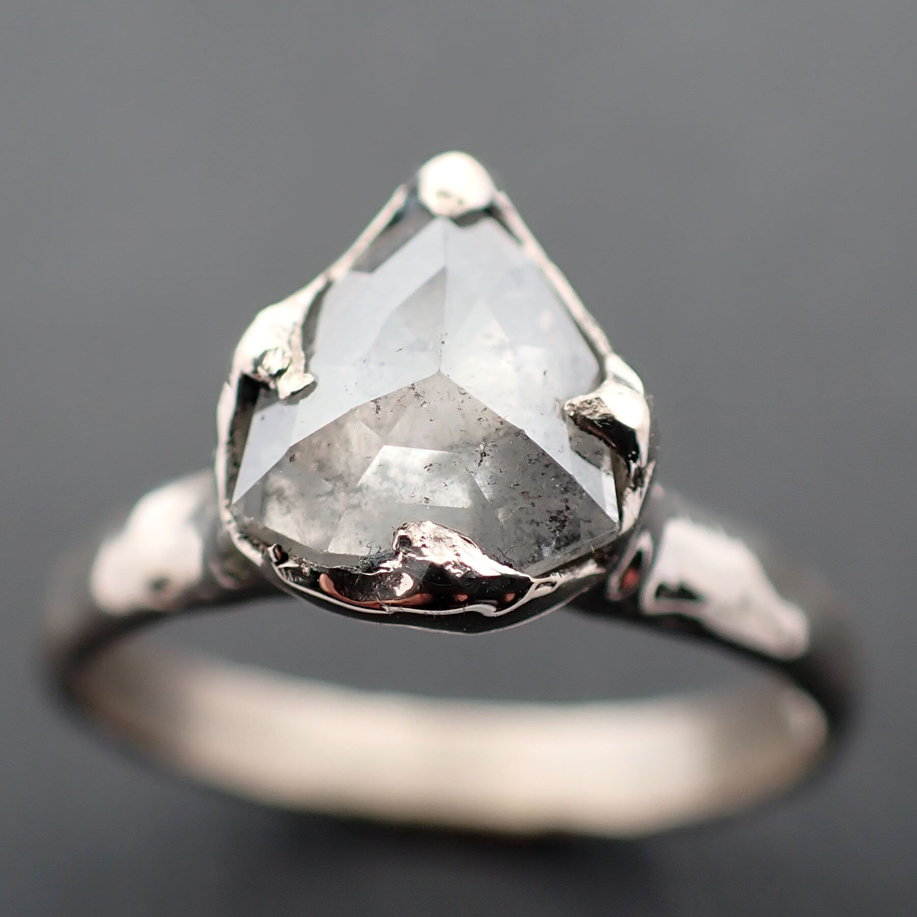 Salt and pepper diamond engagement ring white gold Clearance