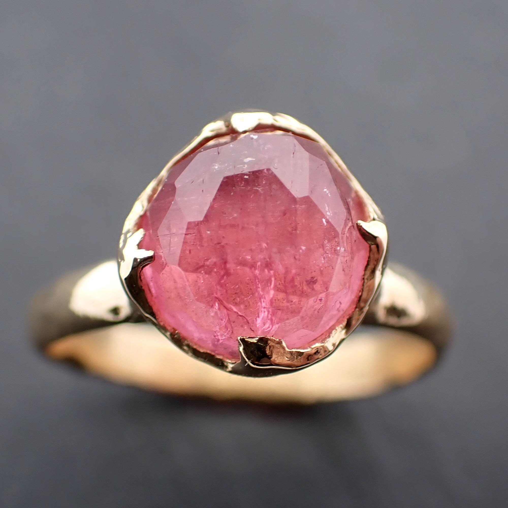 18k Rose Gold Yellow and Pink Sapphire Cocktail Ring