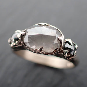 Fancy cut White Diamond Multi stone Engagement White 14k Gold Wedding Ring 3464