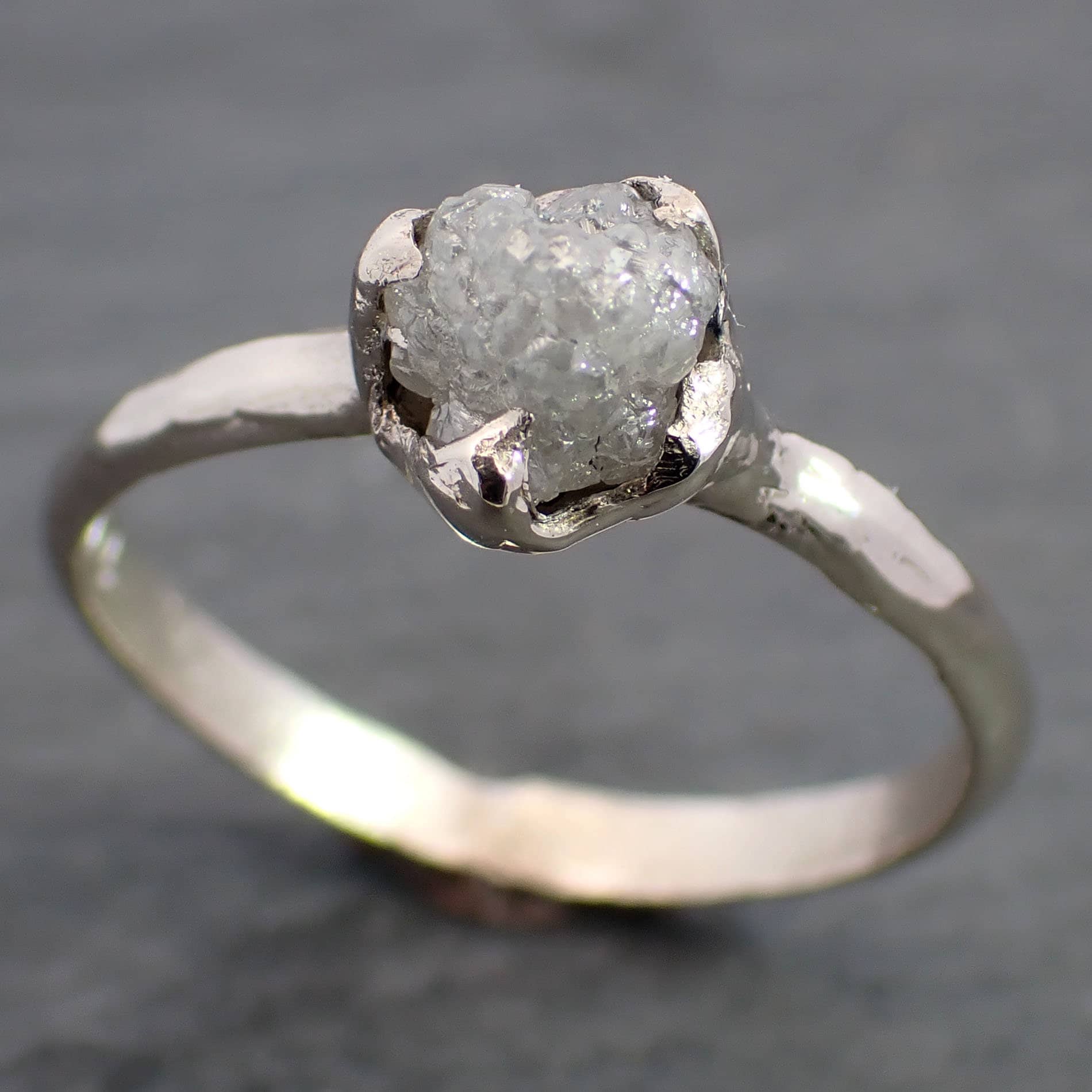 Natural Rough Diamond Engagement Ring Solid 18k Yellow Gold Handmade New  Jewelry | eBay